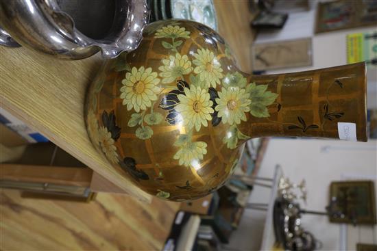 A gilt lacquer porcelain vase, height 51cm